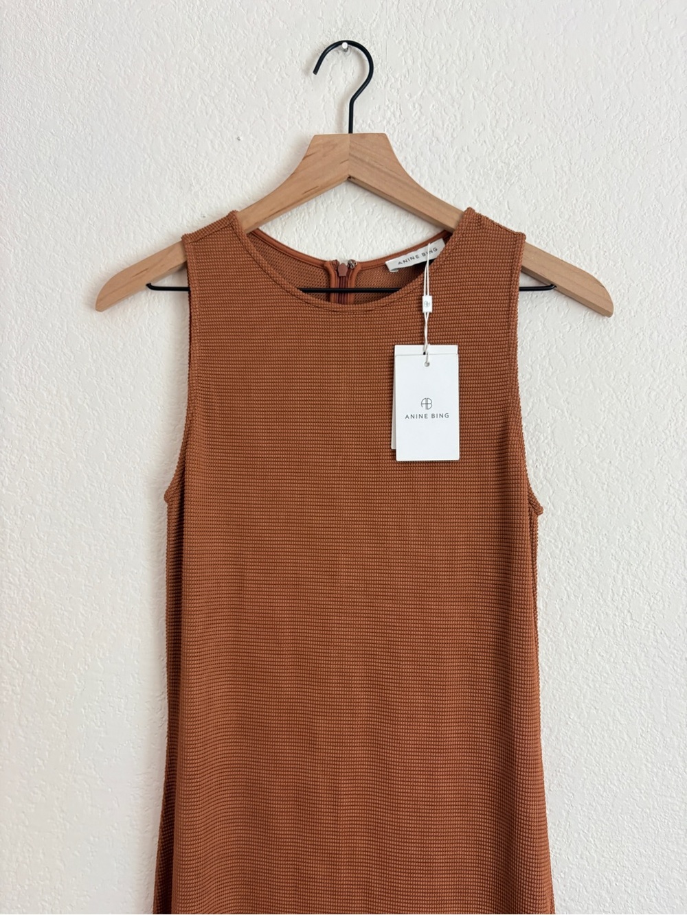 NWT Anine Bing Savannah Waffle Dress in Terra Cotta - Picture 9 of 15